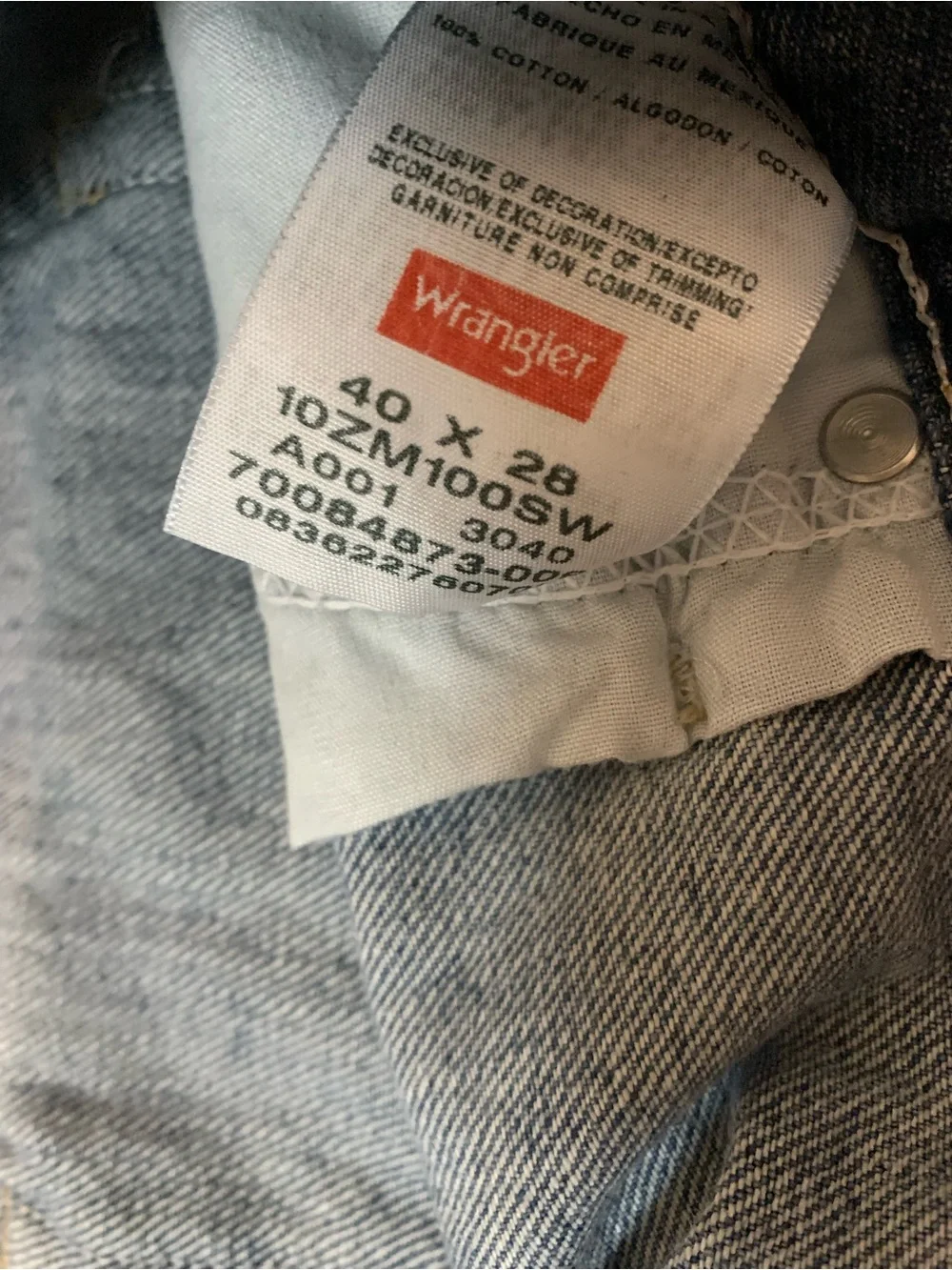 Wrangler Authentic Men's 40x28 Regular Fit Blue Denim Jeans